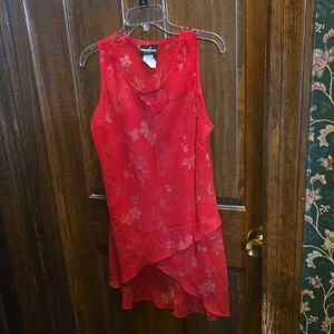 Positive Attitude Red Sleeveless Top